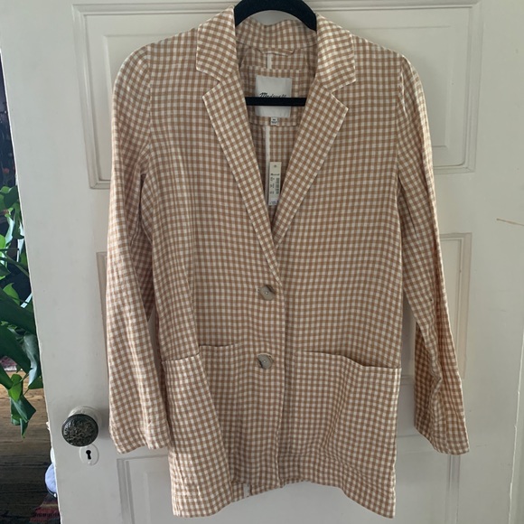 Linen Dorset Blazer in Gingham Check - Picture 6 of 7